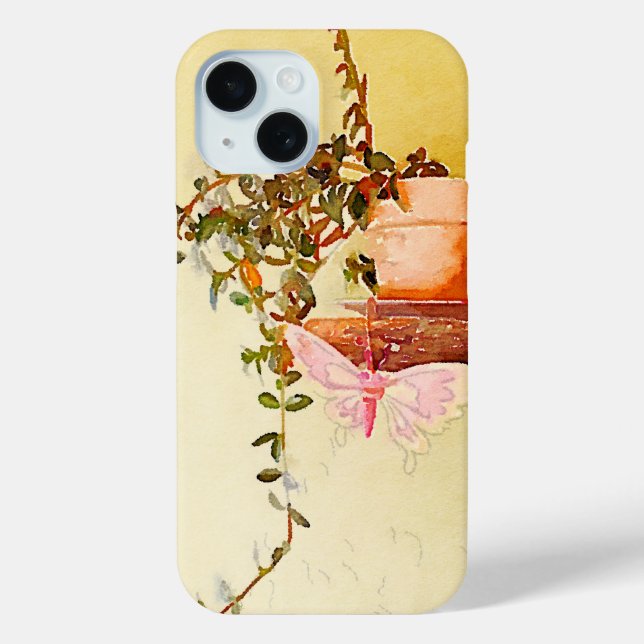 Coques Case-Mate iPhone Aquarelles à vie fixe Plante et papillon (Verso)