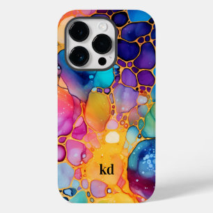 Coque Pour iPhone 14 Pro Aquarelles d'alcool coloré arrière - plan