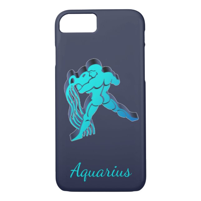 Coques Case-Mate iPhone Aquarius Blue Zodiac Astrologie Drôle Élégant (Dos)