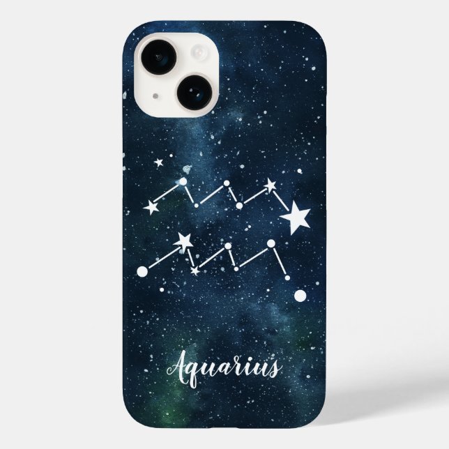 Coques Case-Mate iPhone Aquarius | Constellation astrologique des signes z (Verso)