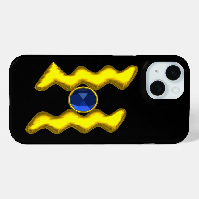 COQUES Case-Mate iPhone AQUARIUS /GOLD ZODIAC BIJOU D'ANNIVERSAIRE (Verso (horizontal))