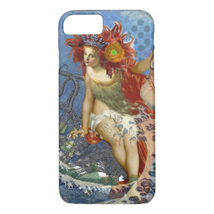 Coque iPhone 8/7 Aquarius Mermaid Bleu gothique