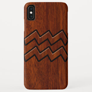 Coques Pour iPhone Aquarius Zodiac Sign Brown Mahogany Style
