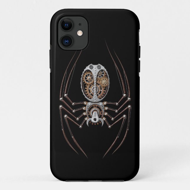 Coques Case-Mate iPhone Araignée de Steampunk sur le noir (Dos)