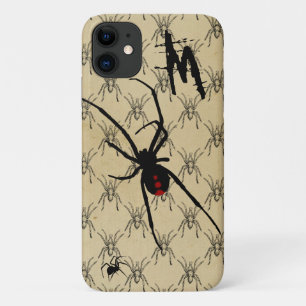 Case-Mate iPhone Case Araignée noire gothique d'Halloween Monogramme