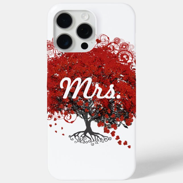 Coques Case-Mate iPhone Arbre à feuilles de coeur rouge (Verso)