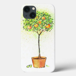 iPhone 13 Coque Arbre d'agrume peint d'aquarelle dans le pot