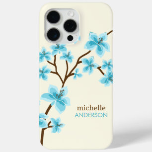 Coque iPhone 15 Pro Max Arbre de fleurs de cerisier d'Aqua