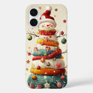 Coque Pour iPhone 16 Arbre de Noël cinglé en Whimsical Snowman