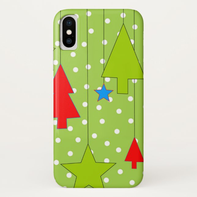 Coques Case-Mate iPhone Arbre de Noël festif Imprimer (Dos)