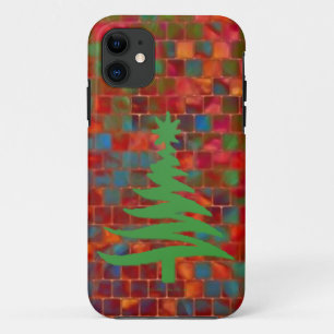 Etui iPhone Case-Mate Arbre de Noël Moderne Pochoir Imprimé Vert