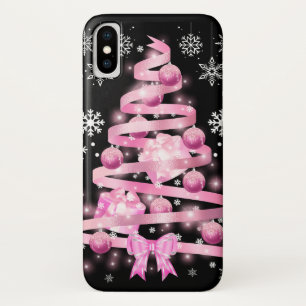 Case-Mate iPhone Case Arbre de Noël rose pâle blanc Snowflake