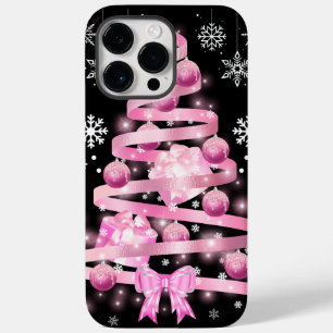 Coque Pour Pour iPhone 14 Pro Max Arbre de Noël rose pâle blanc Snowflake