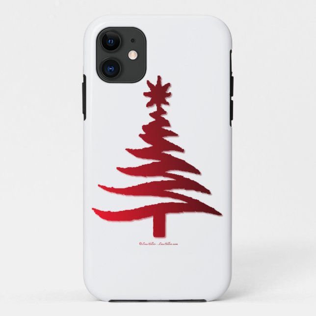 Coques Case-Mate iPhone Arbre de Noël Rouge (Dos)