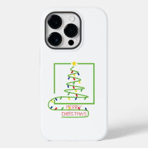 Coque Pour iPhone 14 Pro Arbre de Noël stylisé avec ampoules