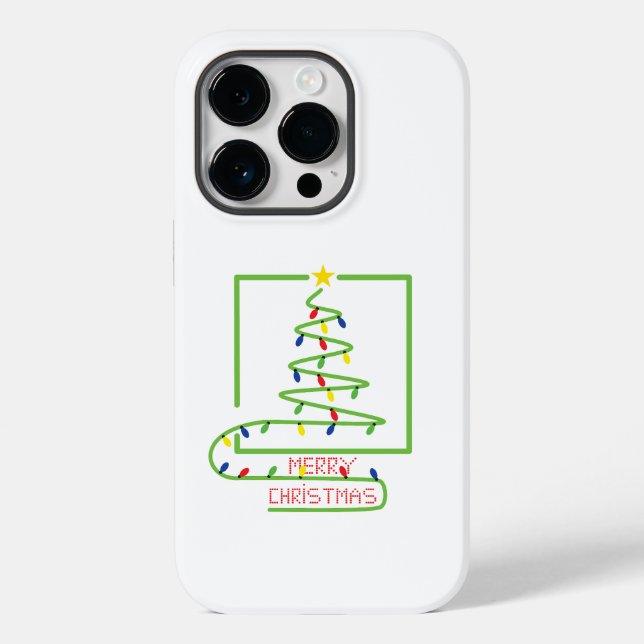 Coques Case-Mate iPhone Arbre de Noël stylisé avec ampoules (Verso)