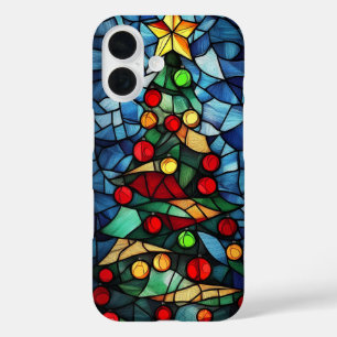 Coque Pour iPhone 16 Arbre de Noël vibrant en verre coloré