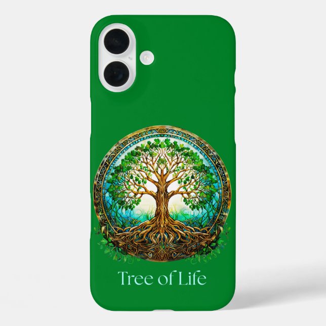 Coques Case-Mate iPhone Arbre de vie celtique en vert émeraude (Verso)