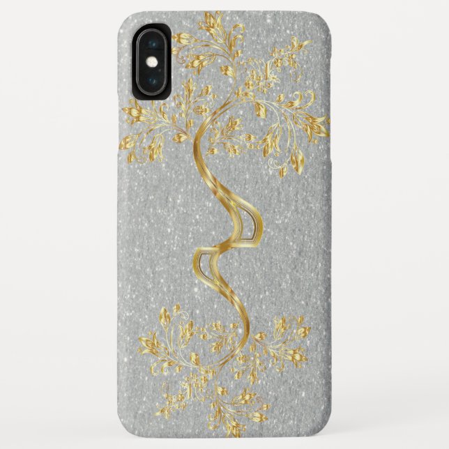 Coques Case-Mate iPhone Arbre d'or sur Parties scintillant Argent (Dos)