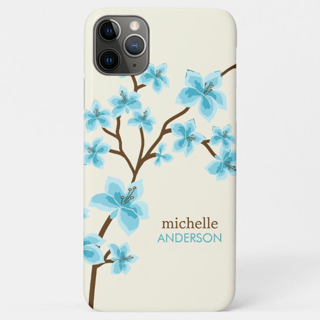 Coques Case-Mate iPhone Arbre en fleurs de cerisiers d'Aqua (Dos)