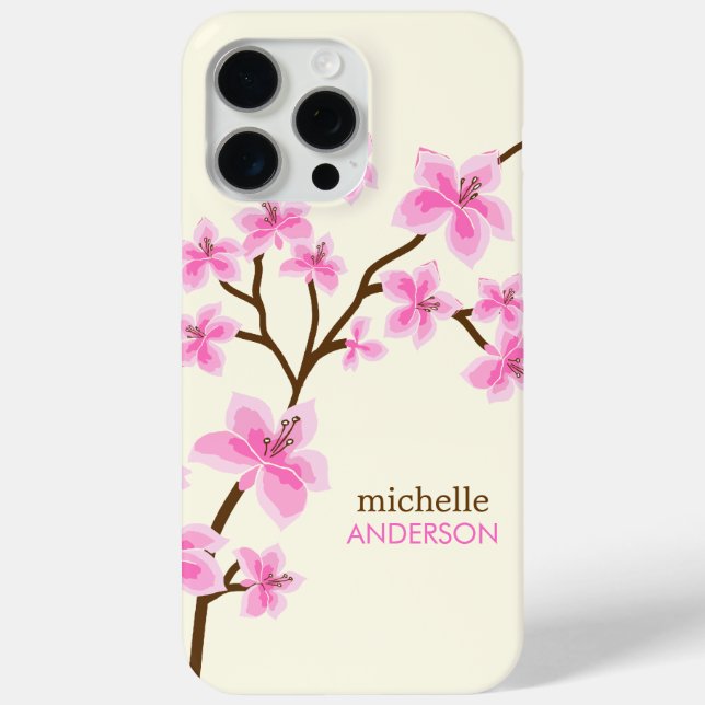 Coques Case-Mate iPhone Arbre en fleurs de cerisiers roses (Verso)