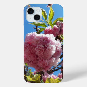 Coque iPhone 15 Mini Arbre en fleurs rose cerise sauvage