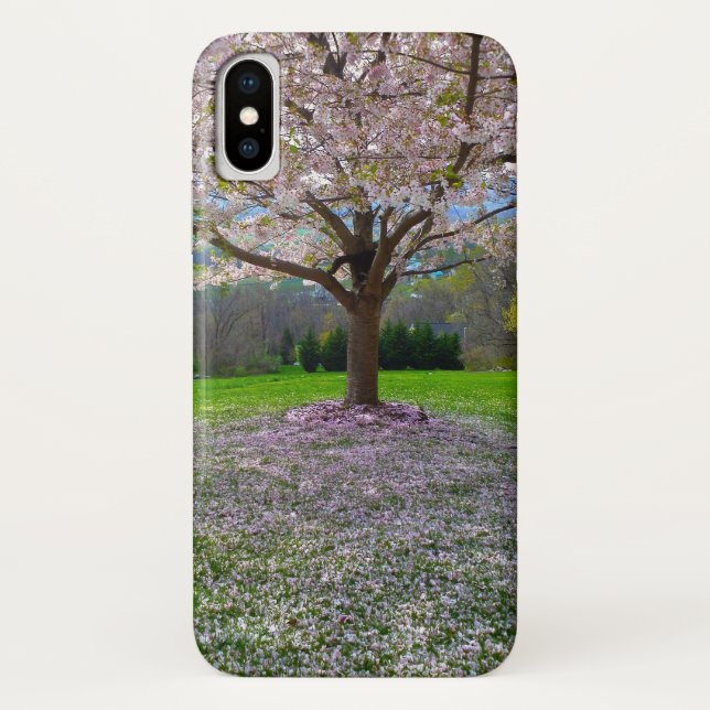 Coques Case-Mate iPhone Arbre fleuri rose cerisier avec bois (Dos)