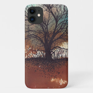 Case-Mate iPhone Case Arbre noir à une seule encre sur l'Arrière - plan
