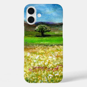 iPhone 16 PLUS CASE ARBRE SOLITAIRE DANS LE CHAMP DE FLEURS JAUNES, TO