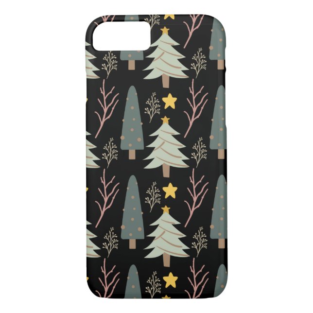 Coques Case-Mate iPhone Arbres d'hiver Motif Noël Woods Fun Moderne (Dos)