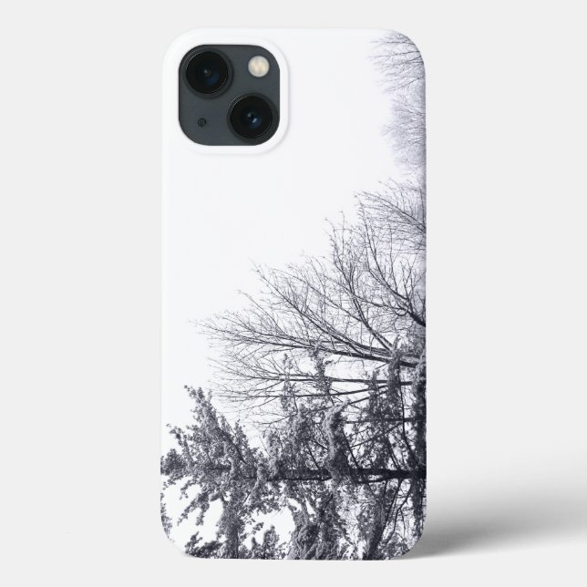 Coques Case-Mate iPhone Arbres enneigés : Horizontal (Verso)