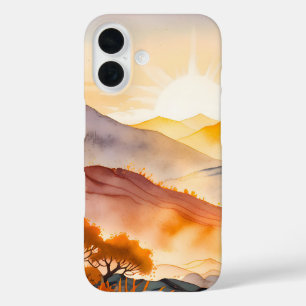 Coque Pour iPhone 16 Arbres ensoleillés et vallées ombragées