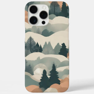 Coques iPhone 16 Pro Max Arbres et montagnes Boho Résumé Conception