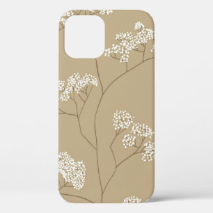 Case-Mate iPhone Case Arbustes de petites fleurs blanches en palet beige