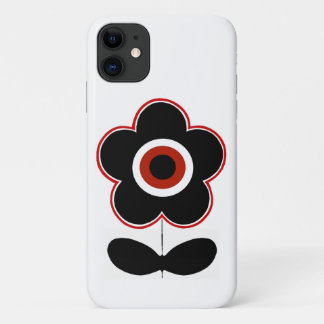 Case-Mate iPhone Case Arc de téléphone à fleurs rouges rétrogrades Noir