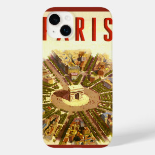 Coque Pour iPhone 14 Plus Arc de Triomphe vintage, Paris, France Travel Art