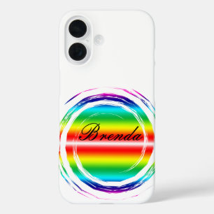 Coque Pour iPhone 16 Arc en arc-en-ciel tourbillonnant plaque de nom Su