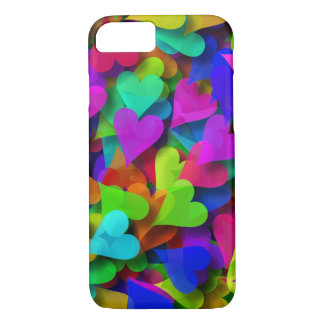 Coque Case-Mate Pour iPhone Arc-en-ciel abstrait de coeurs