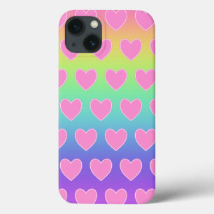 Case-Mate iPhone Case Arc-en-ciel aux coeurs roses