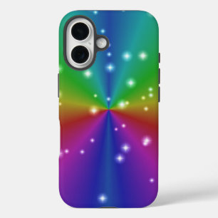 Coque Pour iPhone 16 Arc en ciel avec étoiles