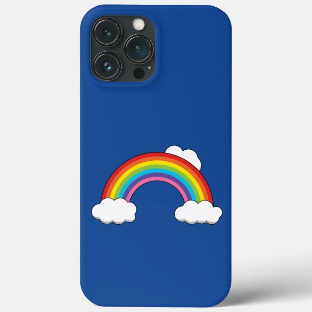 Coques Case-Mate iPhone Arc en ciel avec nuages blancs (Verso)