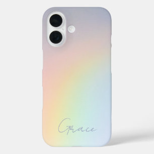Coque Pour iPhone 16 Arc-en-ciel coloré moderne et dégradé pour filles