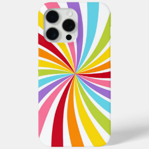 Coque iPhone 15 Pro Max Arc-en-ciel Coloré Tourbillon Style Moderne Amusan