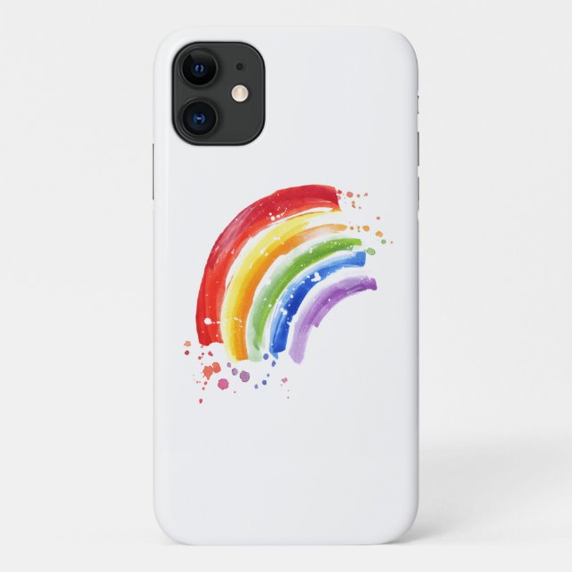 Coques Case-Mate iPhone Arc-en-ciel en aquarelle (Dos)
