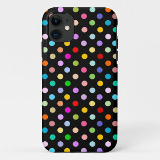 Coques Pour iPhone Arc-en-ciel et motif de point noir de polka