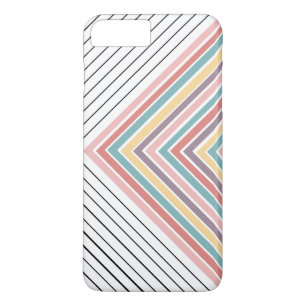Etui iPhone Case-Mate Arc-en-ciel et rayures noir et blanc