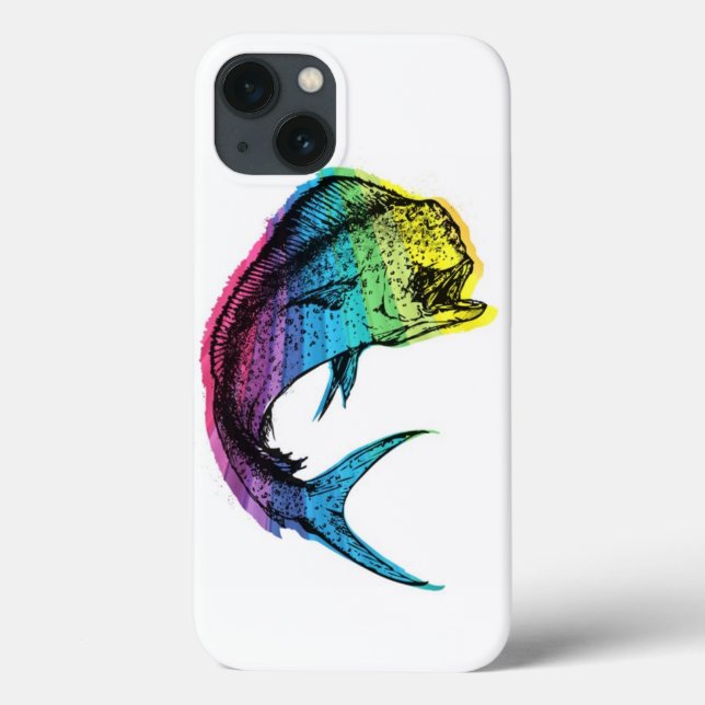 Coques Case-Mate iPhone Arc en ciel Mahi Mahi en blanc (Verso)