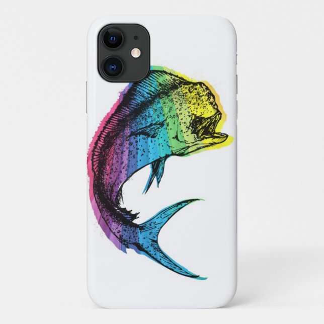 Coques Case-Mate iPhone Arc en ciel Mahi Mahi en blanc (Dos)