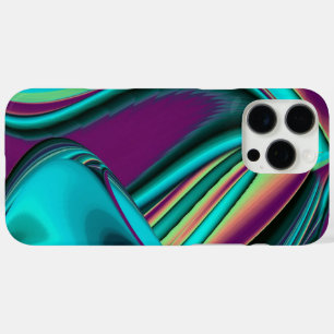 Coques iPhone 16 Pro Max Arc-en-ciel métallique Abstrait futuriste
