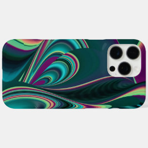 Coques iPhone 16 Pro Max Arc-en-ciel métallique Abstrait futuriste